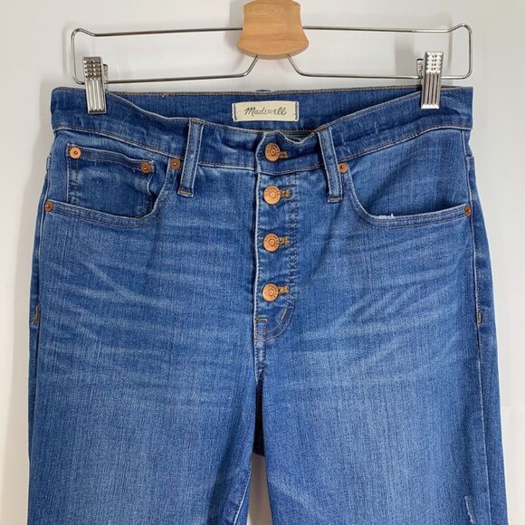 Madewell Women's Cali Demi Boot Step Raw Hem Stretch Denim Jeans Size 28 - Picture 4 of 13